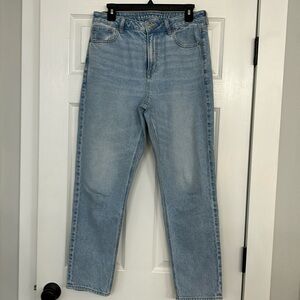AE Mom jeans, light blue wash